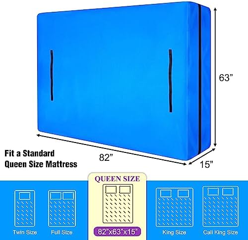 MorTime Mattress Bags for Moving and Storage, Zippered Mattress Storage Bag with 8 Strong Carrying Handles, Reusable Mattress Protector Cover Moving Supplies (Queen)