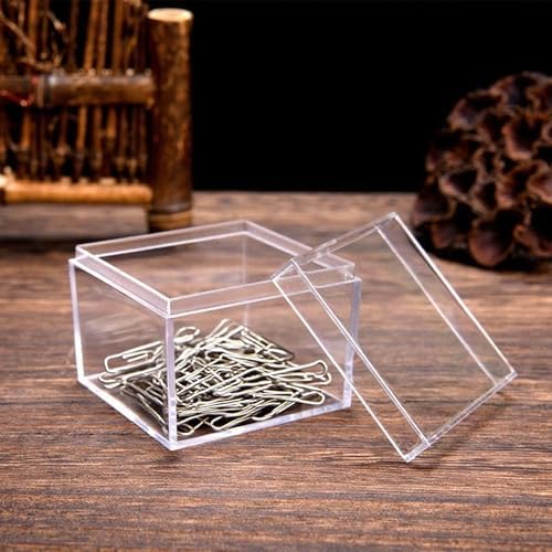 KissYou Acrylic Box with Lid Clear Candy Boxes Square Cube Acrylic Boxes for Display Jewelry Storage Contanier Graduation Wedding Birthday Party Decorative Box