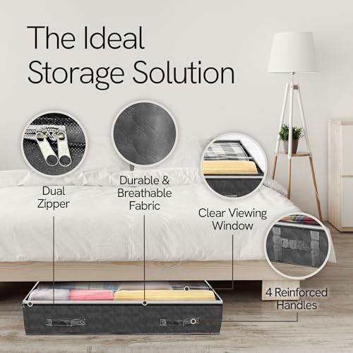 Reli. 90L Under Bed Storage Containers 4 Pack | Closet Organizer Bins