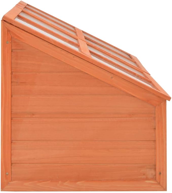 Wooden Garden Portable Greenhouse Sturdy Cold Frame Raised Plants Bed Protection with 8 PC Boards and Openable Top Door Raised Flower Planter Box 70.9"x22.4"x24.4"