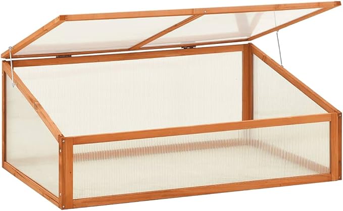 vidaXL Greenhouse Orange Solid firwood with PC board Medium