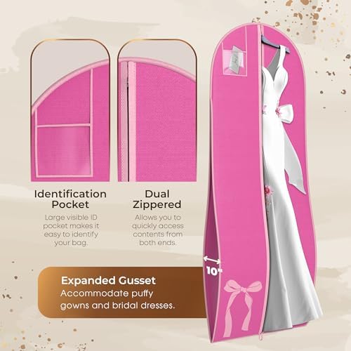 Your Bags 72" Tapered Long Wedding Dress Bag for Gowns & Dresses