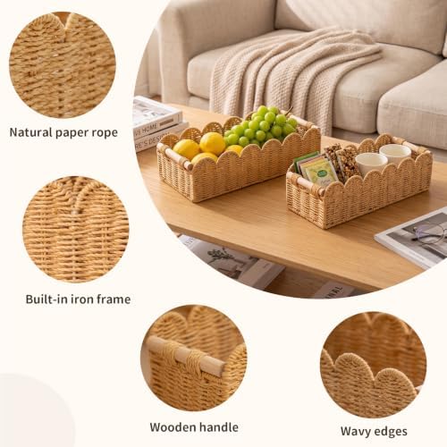 YRMT Toilet Paper Storage Basket Paper Rope Bathroom Baskets Set of 2