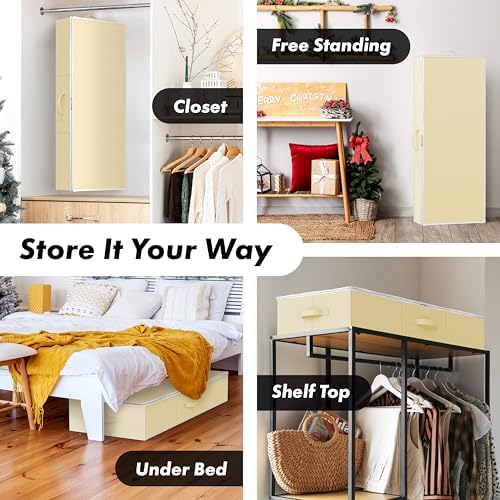 Simple Houseware 41.5" Wrapping Paper Organizer, Fits 40 Rolls, Beige