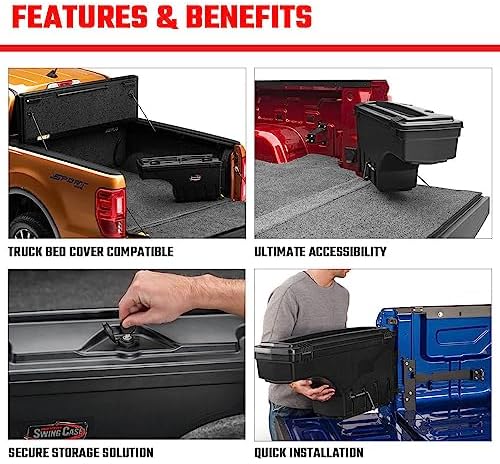 RealTruck UnderCover SwingCase Truck Bed Storage Box | SC203D | Fits 2015 - 2025 Ford F-150 Drivers Side (Includes Lightning)