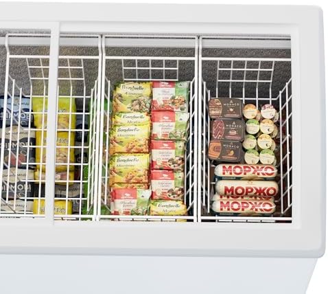 SANNO Chest Freezer Baskets, Deep Freezer Organizer Bins Sturdy Metal Wire Freezer Organizer for Home Kitchen, 17.5in