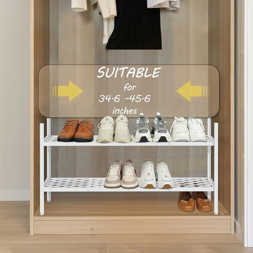 Shoe Rack, 45.6" Expandable Shoe Storage Organizer for Closet - Stackable