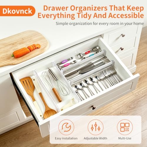 Adjustable Drawer Dividers 11.3-20in Organizer for Dresser (4)