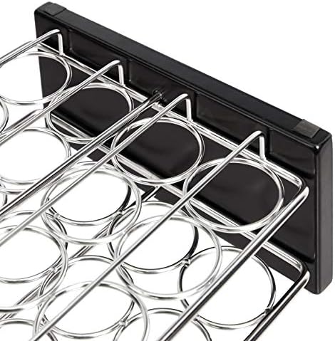 Amazon Basics 20 Jars Spice Rack Organizer, Space-Saving Kitchen Organizer with Glass Spice Jars, Sturdy, Silver
