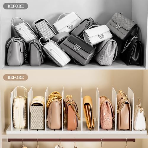 JOYZAN Purse Organizer for Closet Organizer Adjustable Shelf Dividers