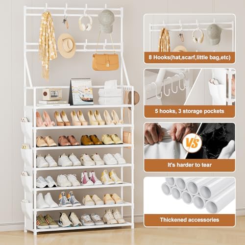 OYREL Shoe Rack 7 Tier Sturdy Shoe Racks Organizer for Closet