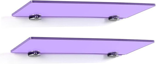 iobiotio Small Floating Shelves, 15'' Shelves for Wall, Decorative Floating Shelves for Home Office, Wall Mounted Rack, Purple, 2 Pcs