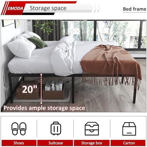 EMODA 20 Inch King Bed Frame No Box Spring Needed,