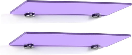 iobiotio Small Floating Shelves, 12 x 4'' Shelves for Wall, Modern Decorative Floating Shelves for Home Office, Wall Mounted, Purple, 2 Pcs