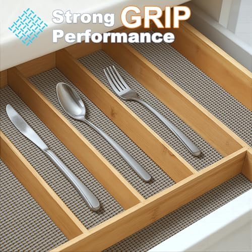 Songrey Non-Slip Shelf Cabinet and Drawer Liner, 20IN x 30FT, Dark Gray | No Adhesive Residue, Strong Grip, Thick PVC Mat, for Kitchen Shelves, Bathroom Drawers, Home Essentials, Snip to Fit