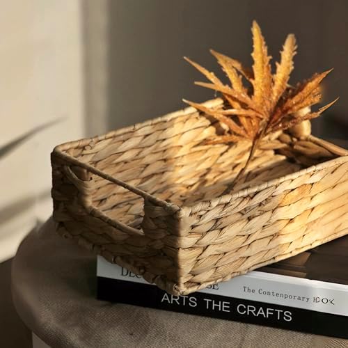 Small Water Hyacinth Storage Basket Organizer