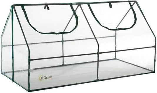 Ogrow Compact Garden Cloche, Mini Greenhouse, Seed Starter Plant Protector, Indoor and Outdoor Use, Portable Growing Dome for Herbs, Flowers, Vegetables, Clear Cover