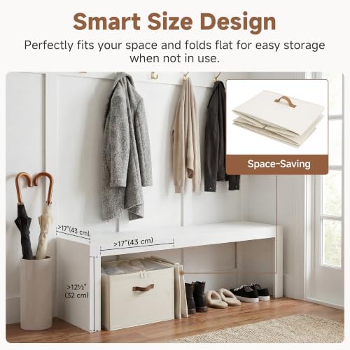 StorageWorks 2-Pack 32-Pair Shoe Storage Organizer for Closet, Beige | Adjustable Dividers, Holds up to 16 Pairs Each, Foldable, Clear Lid, Soft Handles, Fits Sneakers, Boots & Heels, For Bedroom