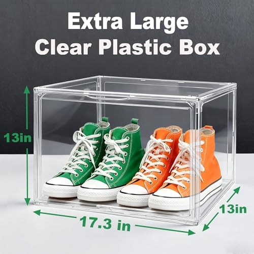 XXX-Large Tall Boot Organizer 3 Pack, 17.3x13x13'' Acrylic Display Case