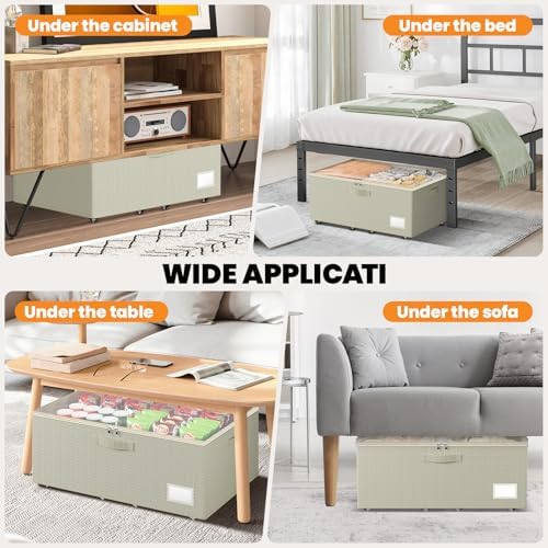 Dayacoco Under Bed Storage With Wheels,10in Underbed Storage Containers 65L
