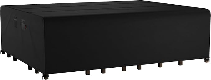 iBirdie Outdoor Patio Furniture Set Covers 98 x 78 inch Waterproof Weatherproof Rectangular Cover, Heavy Duty 600D for Outside Dining Table and Chairs fit 97 x 77, 96 x 76