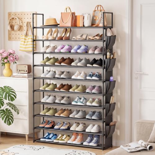 OYREL Tall 10 Tier Shoe Rack Organizer 40-50 Pairs Large Storage
