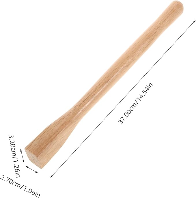 POPETPOP 14.6 Inch Wooden Garden Hoe Handle Replacement Sturdy Grip for Lawn Care and Hand Tool Repair