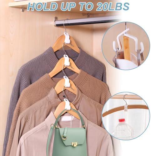 100 PCS Space Saving Hanger - Space Saver Clothes Hanger Connector with Stacking Hooks and Heavy Duty Cascading Connection