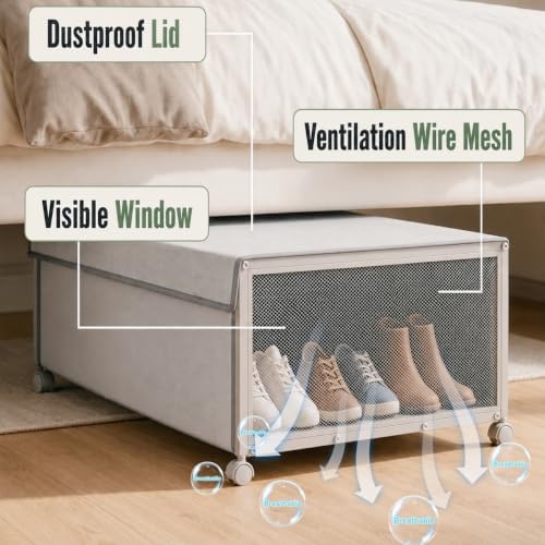 Fokyfok 2Pack Under Bed Storage Containers,12 inch Height,31 inch Long