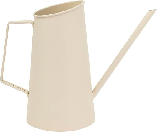 Boston International Minimalist Metal Garden Watering Can, 8.25" Tall, Almond