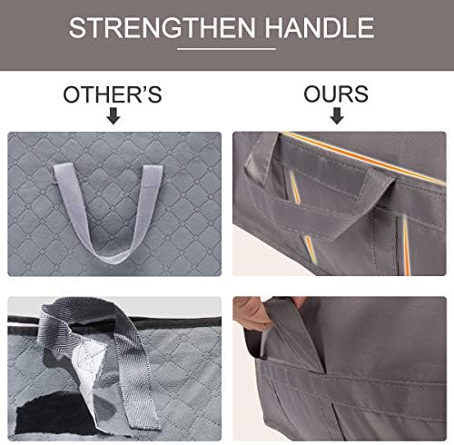 SURBLUE Under-Bed Storage Organizer Zipper Bags with Handle-2 Piece Set with Clear Window (Gray)