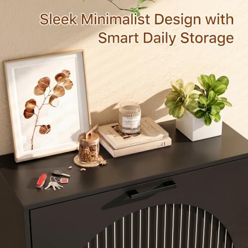 Farmhouse Shoe Cabinet Storage for Entryway, Slim Hidden Shoe Rack Cabinet