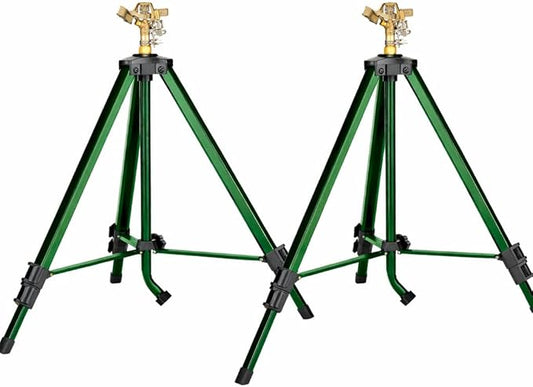 2-Pack Orbit 1/2 -inch Heavy-Duty Brass Impact Sprinkler on Adjustable 22-48-inch Metal Tripod Base