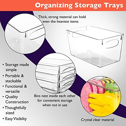ClearSpace Clear Plastic Storage Bins – Perfect Kitchen Organization and Storage or Pantry Storage – Fridge Organizer, Pantry Organization and Clear Storage Bins, Cabinet Organizers | Plastic storage bin for pantry organization, kitchen storage, and re...