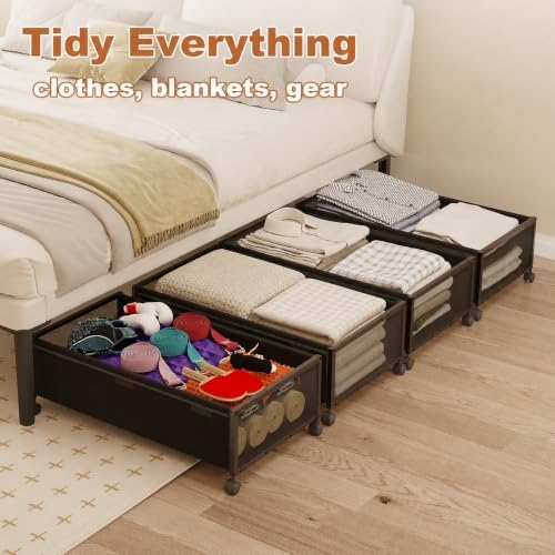 Fokyfok 2Pack Under Bed Storage Containers, 10 inch Height,31 inch Long