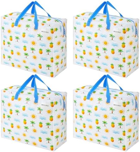 VENO Heavy Duty Moving Bags, 22 Gallon, Tropical Island, 4 Pack