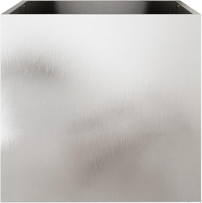Stainless Steel Rectangular Planters Set of 2 Large Decorative Inlays with Polished Finish for Indoor Outdoor Greenery Display and Modern Home Decor
