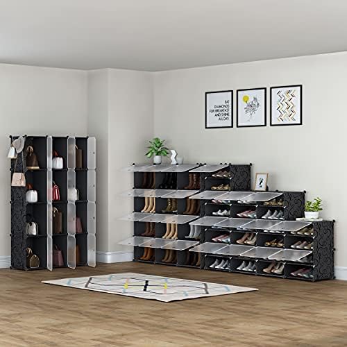 HOMIDEC Shoe Rack Organizer 48 Pair Modular Shoe Storage Cabinet for Closet