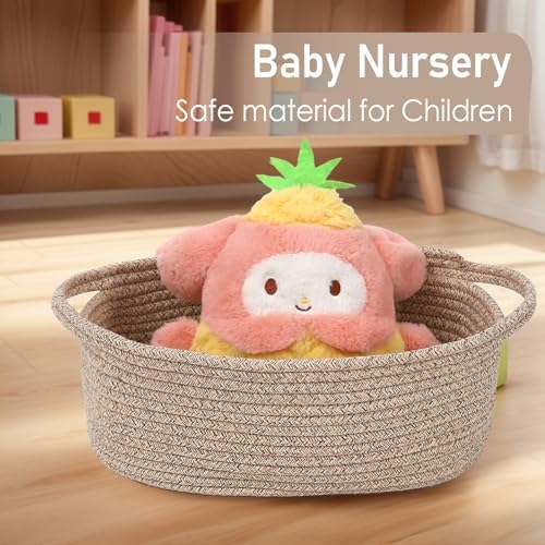 JMvicyroam Small Woven Basket, Empty Gift Basket, Oatmeal/2 Pack