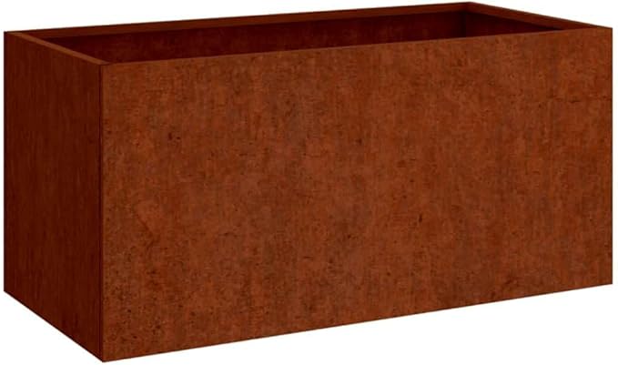 Corten Steel Planter Box Medium Durable Rusty Finish Outdoor Garden Planter for Vegetables Herbs Flowers 4 Pieces Industrial Design Sturdy Construction