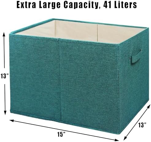 Simple Houseware 15" x 13" Foldable Fabric Storage Bin with Handles, 2 Pack
