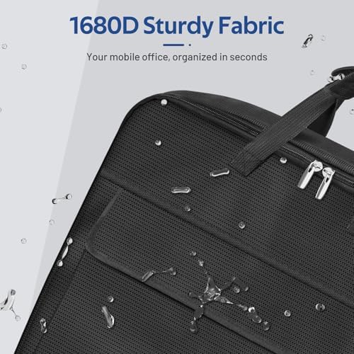 MISSLO Carry On Garment Bags for Travel with Shoe Compartment 42'' Suit Travel Bags for Men Heavy duty Fabric Luggage Hanging Bag for Clothes Suit Carrier with Shoulder Strap for Business Trips, Black