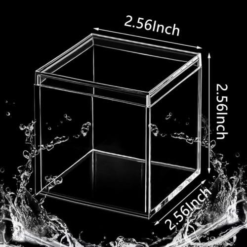KissYou Acrylic Candy Box Clear Boxes with Lids 12 Packs Acrylic Display Square Cube Wedding Birthday Graduation Party Candy Box Decoration Boxes