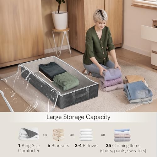 Reli. 90L Under Bed Storage Containers 4 Pack | Closet Organizer Bins