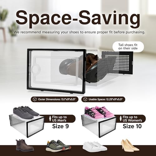 Reli. Shoe Box (14 Pack) | Clear Storage Shoe Box Stackable & Compact