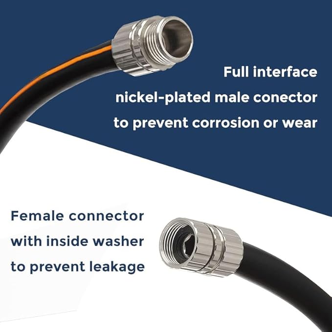 Giraffe Tools Garden Hose 5/8", Custom Length, Heavy Duty, No Kink, Flexible, Rubber Garden Hose, Leakproof Water Hose, 600 Burst PSI, 30ft Male to Female Hose