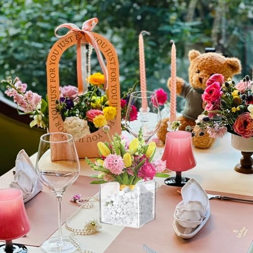 KissYou Acrylic Box Clear Box with Lid Acrylic Square Cube,24 Pack Small Plastic Storage Box Birthday Wedding Graduation Party Decoration