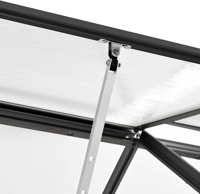 vidaXL Aluminium Greenhouse, 38.9 ft² Spacious Anthracite Design, Thermally Insulated, UV , with Effective Water Drainage System, Suitable for Hobby Gardening