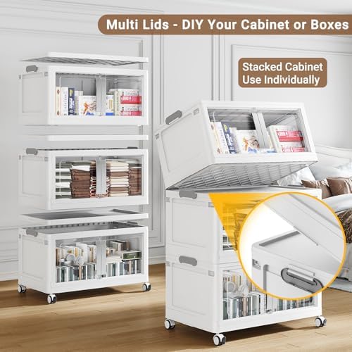 BROVIEW 800Qt Extra Large Stackable Storage Bins with Lids, 5-Pack White