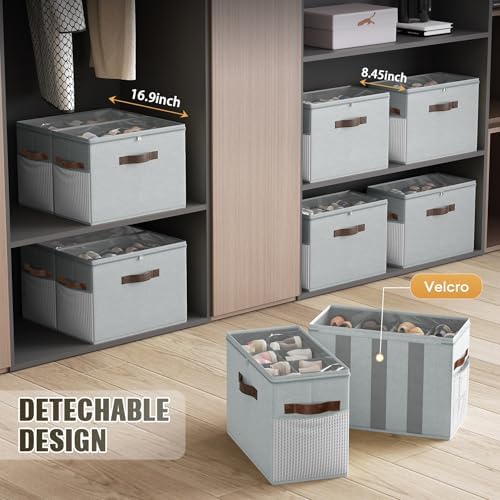2 Pack Shoe Organizer for Closet, Foldable Shoe Storage with Adjustable